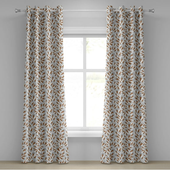 Ambesonne Sweets Grommet Curtain, Yummy Desert Gelato, 50" x 96", Pearl Pale Caramel