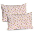 thumbnail image 1 of Ambesonne Sweets Pillow Sham 2 Pack, Ice Cream Cones Stars Desert, 30"x20", Pink Dark Yellow, 1 of 3
