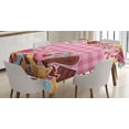 thumbnail image 1 of Ambesonne Sweets Tablecloth Rectangular Table Cover, Candy Cookie Sugar Cake, 60"x84", Brown Pale Pink, 1 of 4