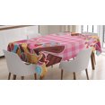 thumbnail image 1 of Ambesonne Sweets Tablecloth Rectangular Table Cover, Candy Cookie Sugar Cake, 60"x90", Brown Pale Pink, 1 of 4