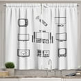 thumbnail image 1 of Ambesonne TV Show Kitchen Curtains, Progress of Television, 55"x45", Charcoal Grey Pale Grey, 1 of 3