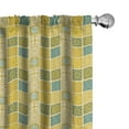 thumbnail image 1 of Ambesonne Talavera Window Curtains, Folkloric Ornate Squares, Each 28" W x 84" L, Dark Yellow Multicolor, 1 of 4