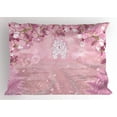 thumbnail image 1 of Ambesonne Tale Pillow Sham, Medieval Castle Surreal, 26" X 20", Pale Pink, 1 of 2