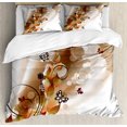 thumbnail image 1 of Ambesonne Tan Duvet Cover Sets, Spring Themed Abstraction, 2-King, Dark Brown White Brown, 1 of 3