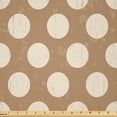 thumbnail image 1 of Ambesonne Tan Fabric by the Yard Microfiber, Big Polka Dots Grungy Old, 1 Yard, Tan Cream, 1 of 2