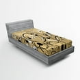 thumbnail image 1 of Ambesonne Tan Fitted Sheet, Funky Grungy Retro, Twin XL Size, Black White Tan, 1 of 2