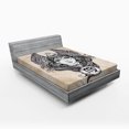 thumbnail image 1 of Ambesonne Tan Fitted Sheet, Hand Drawn Astrological, Queen Size, Black and Tan, 1 of 2