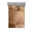 thumbnail image 1 of Ambesonne Tan Fitted Sheet & Pillow Sham Set, Overlapping Circles Dots, Queen, Tan Brown White, 1 of 2