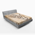 thumbnail image 1 of Ambesonne Tan Fitted Sheet, Retro Medieval Form, Queen Size, Black and Tan, 1 of 2