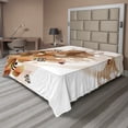 thumbnail image 1 of Ambesonne Tan Flat Sheet, Spring Themed Abstraction, Queen Size, Dark Brown White Brown, 1 of 1