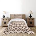 thumbnail image 1 of Ambesonne Tan Quilted Bedspread Set 2 Pcs, Classic Chevron Zigzags, Twin Size, Brown and Tan, 1 of 6