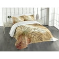 thumbnail image 1 of Ambesonne Tan Quilted Bedspread Set 3 Pcs, Abstract Branches Marble Like, King Size, Almond Ecru Beige, 1 of 4