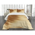 thumbnail image 1 of Ambesonne Tan Quilted Bedspread Set 3 Pcs, Curved Wave Like, King Size, Cream Tan, 1 of 5