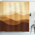 thumbnail image 1 of Ambesonne Tan Shower Curtain, Abstract Sunrise Mountains, 69"Wx84"L, Sand Brown Pale Brown, 1 of 3