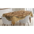 thumbnail image 1 of Ambesonne Tan Tablecloth Rectangular Table Cover, Eastern Mandala Zodiac, 60"x90", Brown Tan, 1 of 4