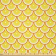 thumbnail image 1 of Ambesonne Tangerine Fabric by the Yard Microfiber, Retro Citrus Round Slices, 1 Yard, Pastel Yellow Orange, 1 of 2