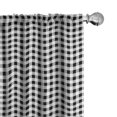 thumbnail image 1 of Ambesonne Tartan Window Curtains, Monochrome Checkered Motifs, Each 28" W x 63" L, White and Black, 1 of 4