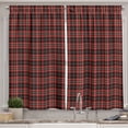 thumbnail image 1 of Ambesonne Tartan Kitchen Curtains, Plaid Composition Abstract, 55"x39", Vermilion Maroon, 1 of 3