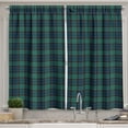 thumbnail image 1 of Ambesonne Tartan Kitchen Curtains, Scottish Folklore Pattern, 55"x39", Dark Green Black, 1 of 2