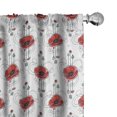 thumbnail image 1 of Ambesonne Tattoo Curtains, Red Poppy Geometrical, Pair of 28"x95", Multicolor, 1 of 5