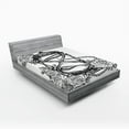 thumbnail image 1 of Ambesonne Tattoo Fitted Sheet, Sketch Style Hourglass, Queen Size, Black and White, 1 of 3