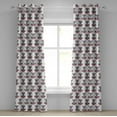 thumbnail image 1 of Ambesonne Tattoo Grommet Curtain, Deer Accessories Peonies, 50" x 72", Mauve Coral Green, 1 of 6