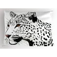 thumbnail image 1 of Ambesonne Tattoo Pillow Sham, Leopard Big Cat Spots, 26" X 20", White and Black, 1 of 2