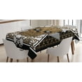 thumbnail image 1 of Ambesonne Tattoo Tablecloth Rectangular Table Cover, Skull and Flowers Tattoo, 60"x84", Brown and Black, 1 of 4