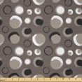 thumbnail image 1 of Ambesonne Taupe Fabric by the Yard Microfiber, Dots Brushstrokes Grunge, 10 Yards, Black White Taupe, 1 of 2