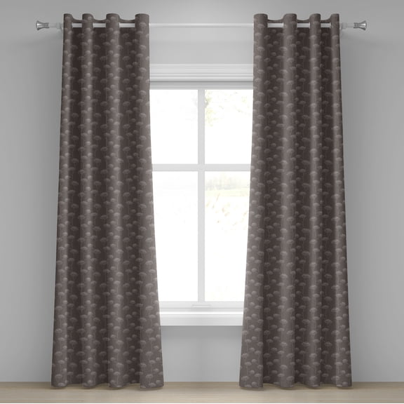 Ambesonne Taupe Grommet Curtain, Chrysanthemum Flowers, 50" x 120", Taupe