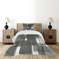thumbnail image 1 of Ambesonne Taupe Quilted Bedspread Set 2 Pcs, Cubes Modern Abstract, Twin Size, Pale Grey Taupe Green, 1 of 3