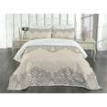 thumbnail image 1 of Ambesonne Taupe Quilted Bedspread Set 3 Pcs, Retro Delicate Lace Like, Queen Size, Taupe, 1 of 5