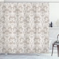 thumbnail image 1 of Ambesonne Taupe Shower Curtain, Damask Nature, 69"Wx75"L, Taupe and White, 1 of 3
