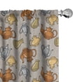 thumbnail image 1 of Ambesonne Tea Party 4-Panel Curtains, Muted Tones Teapots Art, 56"x63", Warm Taupe Multicolor, 1 of 4