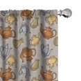 thumbnail image 1 of Ambesonne Tea Party 4-Panel Curtains, Muted Tones Teapots Art, 56"x84", Warm Taupe Multicolor, 1 of 4