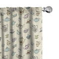thumbnail image 1 of Ambesonne Tea Party Curtains, Vintage Floral Cups, Pair of 28"x95", Multicolor, 1 of 5