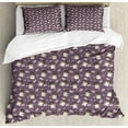 thumbnail image 1 of Ambesonne Tea Party Duvet Cover Sets, Dachshund Dogs in Cups, 2-Queen, Eggplant Multicolor, 1 of 7