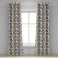 thumbnail image 1 of Ambesonne Tea Party Grommet Curtain, Striped Teapots Cups, 50" x 96", Pale Yellow Lavender, 1 of 6