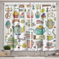 thumbnail image 1 of Ambesonne Tea Party Kitchen Curtains, Coffee and Dessert, 55"x39", Multicolor, 1 of 1