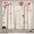 thumbnail image 1 of Ambesonne Tea Party Kitchen Curtains, Hand Drawn Doodle Pot, 55"x39", Multicolor, 1 of 1