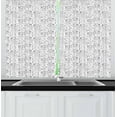 thumbnail image 1 of Ambesonne Tea Party Kitchen Curtains, Tableware Pattern, 55"x39", Grey White, 1 of 3