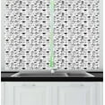 thumbnail image 1 of Ambesonne Tea Party Kitchen Curtains, Timeless Teapots, 55"x39", Black White, 1 of 2