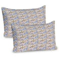 thumbnail image 1 of Ambesonne Tea Party Pillow Sham 2 Pack, English Breakfast Waffle, 30"x20", Violet Blue Khaki, 1 of 3
