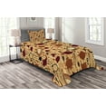 thumbnail image 1 of Ambesonne Tea Party Quilted Bedspread Set 2 Pcs, Breakfast Brunch Time, Twin Size, Brown Redwood, 1 of 3