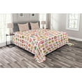 thumbnail image 1 of Ambesonne Tea Party Quilted Bedspread Set 3 Pcs, Candies Cookies, Queen Size, Multicolor, 1 of 3
