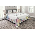 thumbnail image 1 of Ambesonne Tea Party Quilted Bedspread Set 3 Pcs, Doodle Frame, Queen Size, Multicolor, 1 of 3