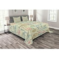 thumbnail image 1 of Ambesonne Tea Party Quilted Bedspread Set 3 Pcs, Kitchenware Sweets, King Size, Multicolor, 1 of 3
