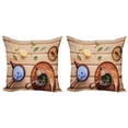 thumbnail image 1 of Ambesonne Tea Party Throw Pillow Cover 2 Pack, Herbal Pot Rustic, 24", Multicolor, 1 of 5