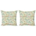 thumbnail image 1 of Ambesonne Tea Party Throw Pillow Cover 2 Pack, Kitchenware Sweets, 16", Multicolor, 1 of 2