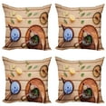 thumbnail image 1 of Ambesonne Tea Party Throw Pillow Cover 4 Pack, Herbal Pot Rustic, 16", Multicolor, 1 of 6